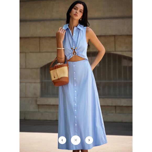 Commense Metal Decor Cutout Dress Sz L - Picture 5 of 8